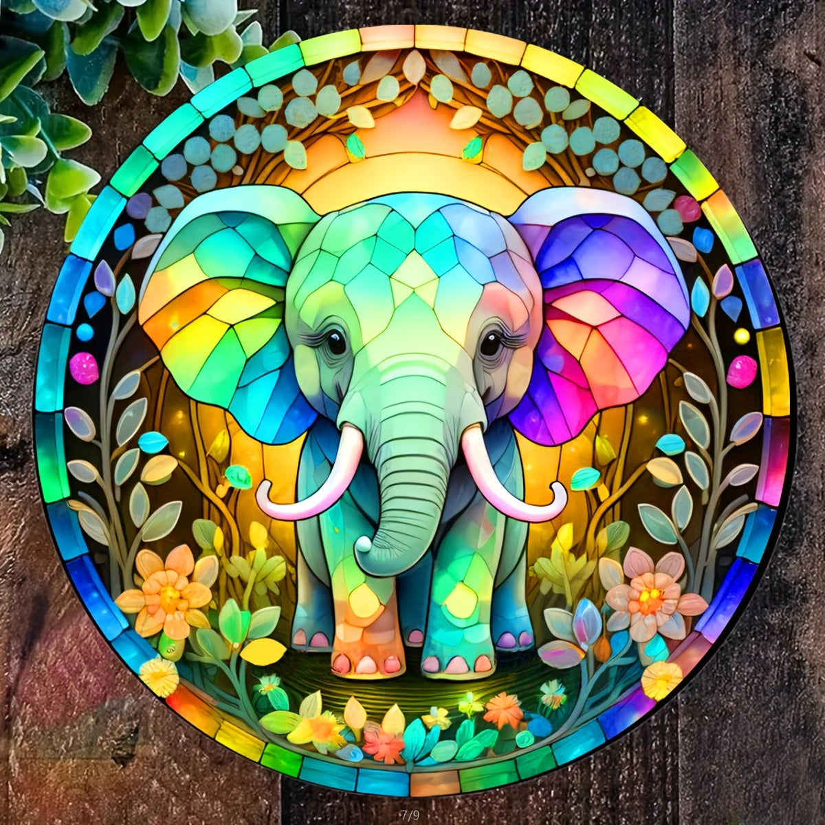 3D Elephant Stained Glass Ornament - Home Decor Gift
