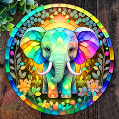 3D Elephant Stained Glass Ornament - Home Decor Gift