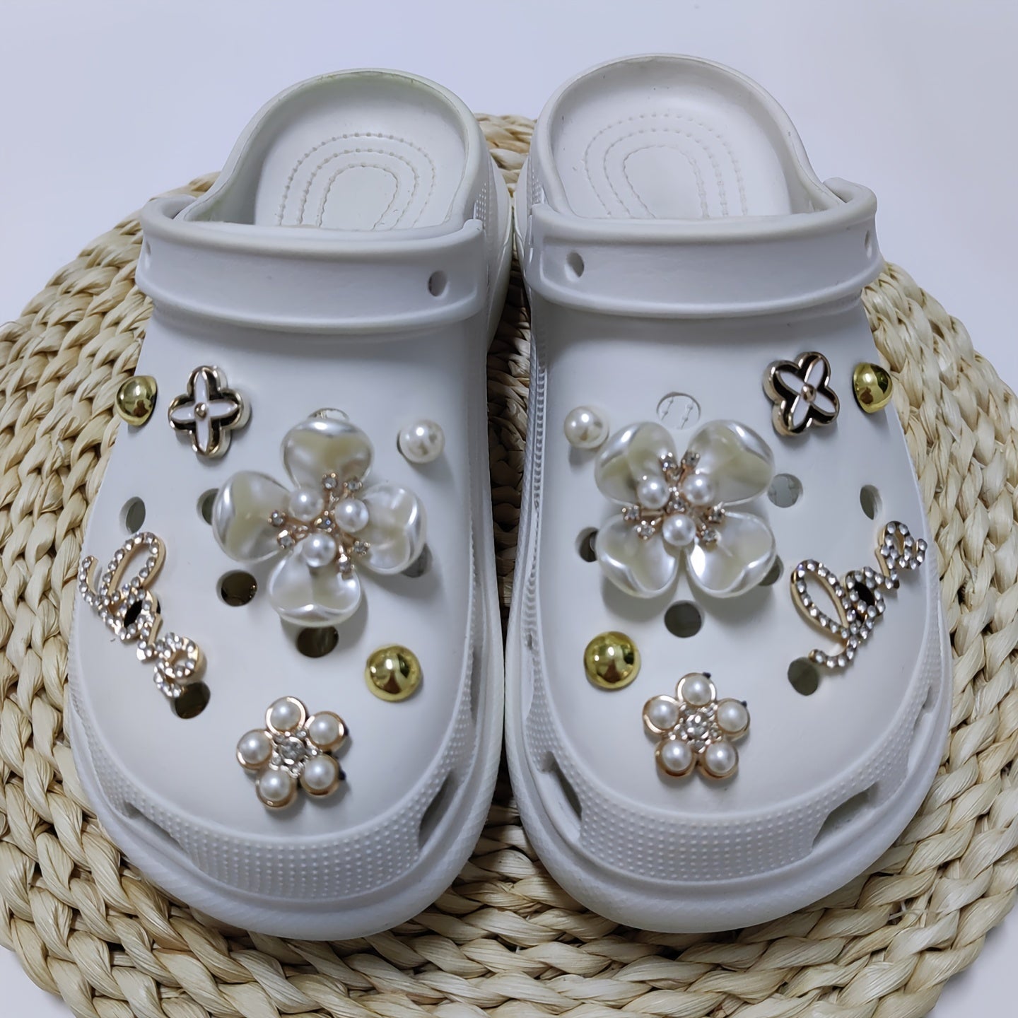 14pcs Pearl Flower Shoe Buckles Jewelry Shoe Accessories For Birthday Gift