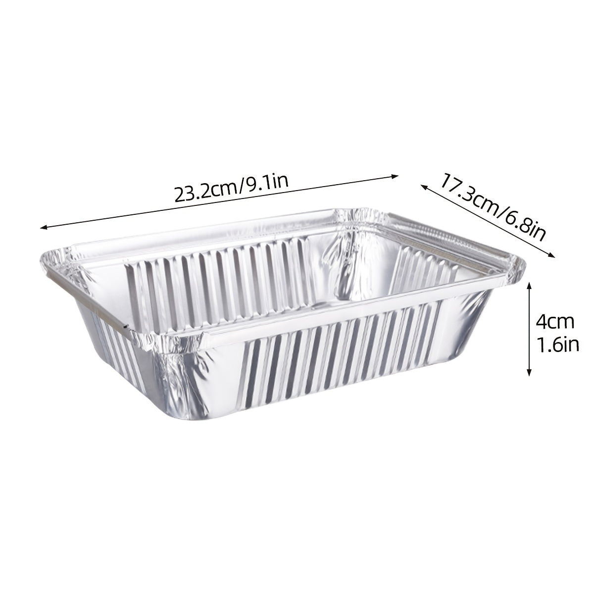 20pcs 23 X 9 Aluminum Pan With Lid Durable Disposable Foil Pans