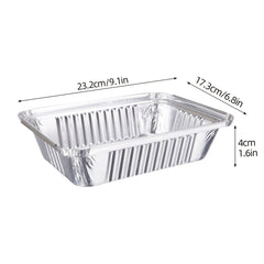 20pcs 23 X 9 Aluminum Pan With Lid Durable Disposable Foil Pans