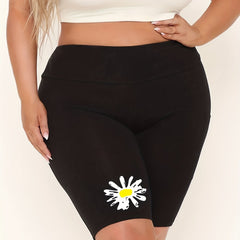 Women's Plus Floral Print High Rise Biker Shorts
