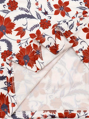 Boho Lounge Dress Floral Print Short Sleeve Round Neck High Stretch