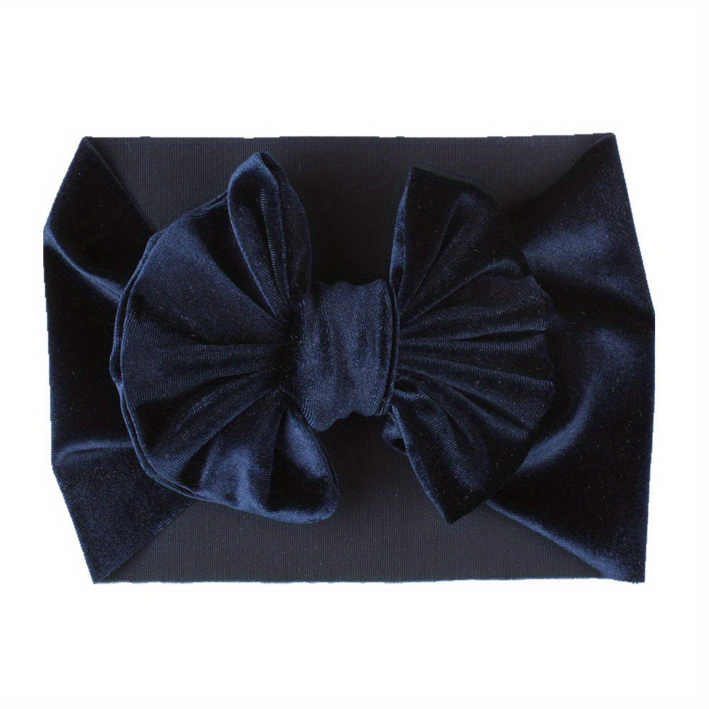 Velvet Bow Baby Headband for 0-3 Years