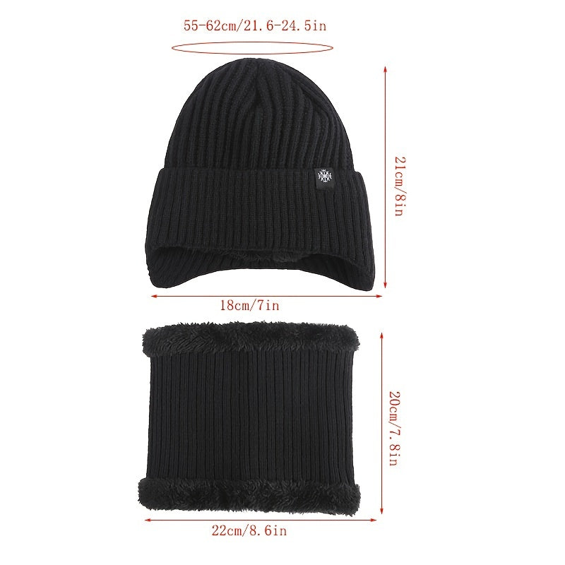 Men's Thermal Knitted Winter Hat & Neck Gaiter Set