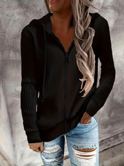 Drawstring Zip Up Hoodie Casual Long Sleeve Hoodie