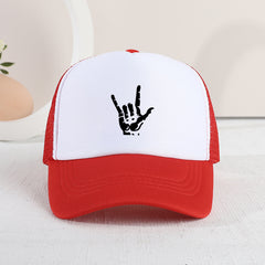Children's Hand Pattern Mesh Baseball Cap