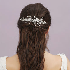 Crystal Comb Silver Golden Rose Golden Bridal Pearl & Crystal Hair Comb