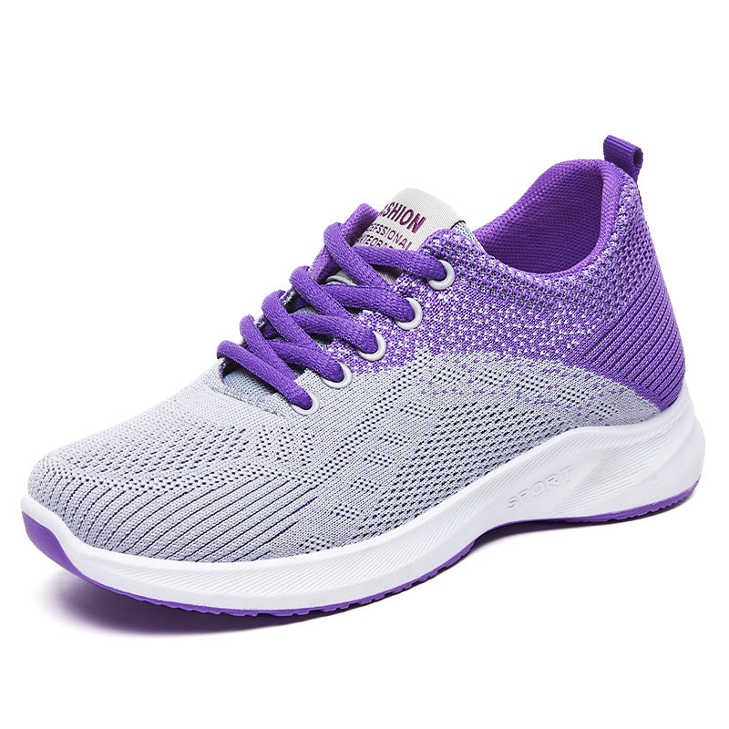 Women's Colorblock Knit Sports Shoes Lightweight Running Tennis Sneakers