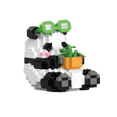 6 Panda Building Block Figures Fun Puzzle Toy for Kids Durable Playset
