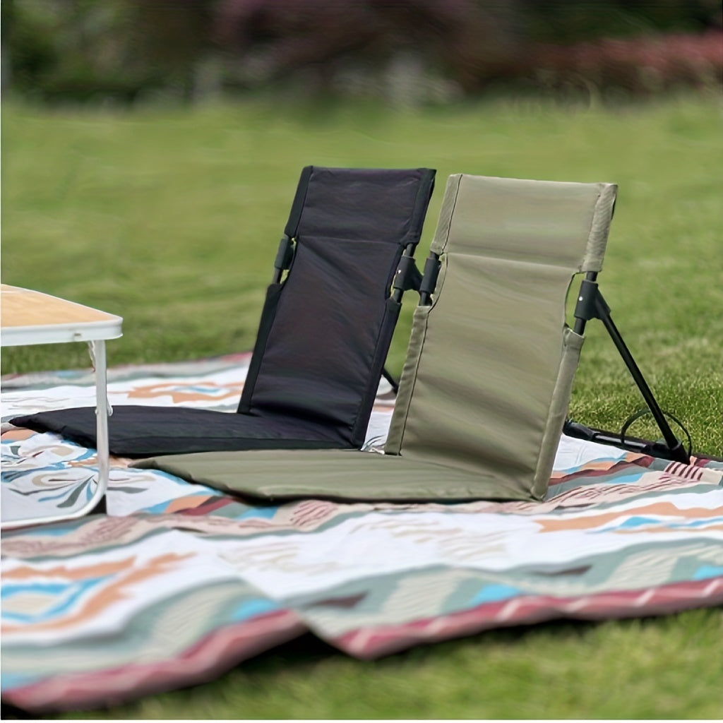 1pc Backrest Aluminum Folding Chair for Outdoor Camping