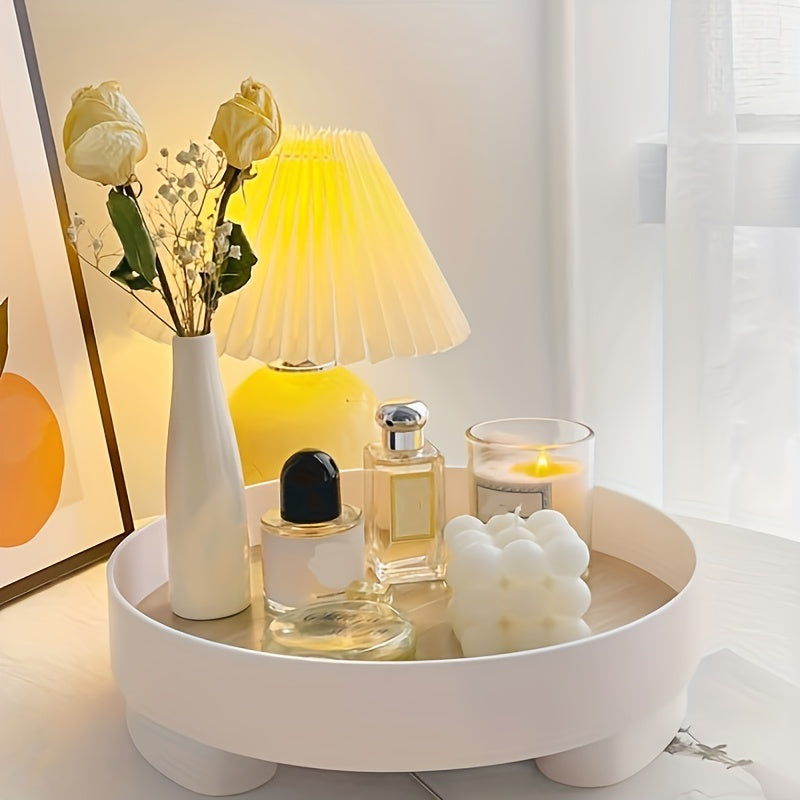 Modern Round Decorative Tray for Skincare and Perfume Storage