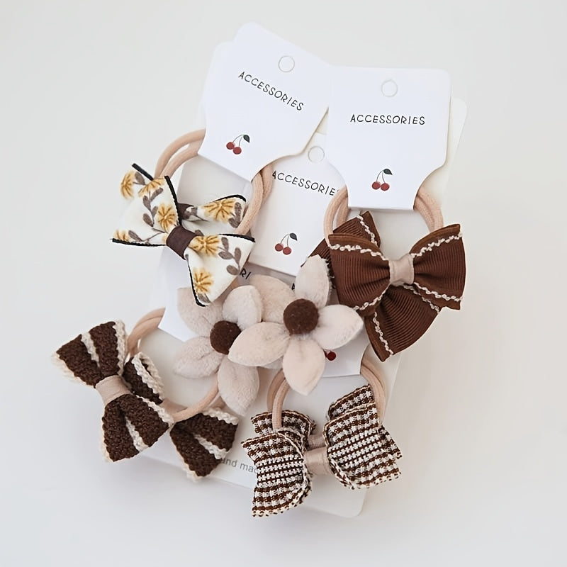 10Pcs Colorful Bow Hair Ties for Baby Girls Toddler