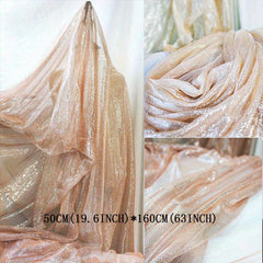 Golden Silk Cloth Champagne Mesh Stage Dress Fabric