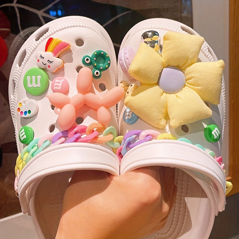 Shoe Accessories Chain Jelly Big Flower DIY Decoration