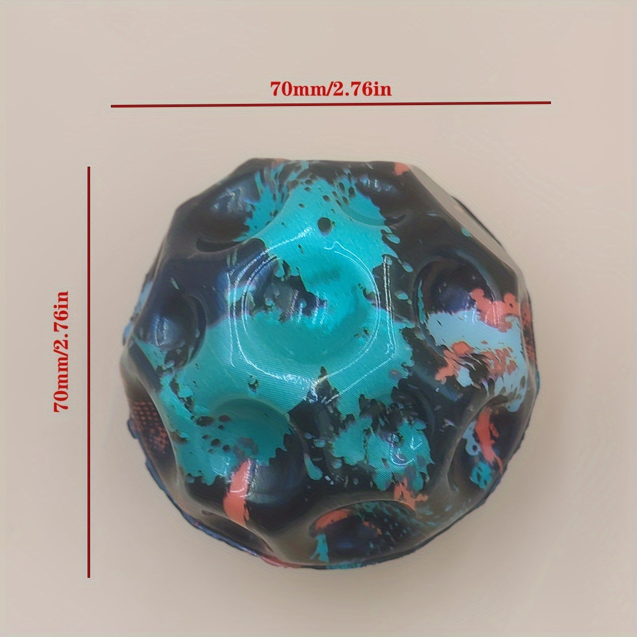 4PCS Camouflage Bouncy Ball Moon Shape Porous High Bouncing Space Ball