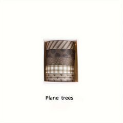 5 Rolls Retro Ledger Decorative Tape Pattern Stickers