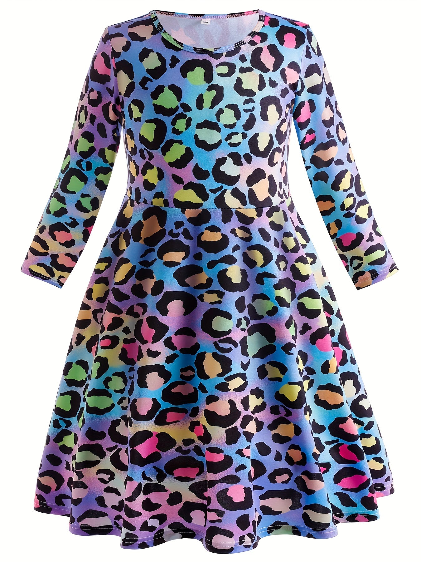 Leopard Print Long Sleeve Dress for Party