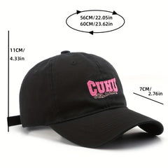Washed Letters Embroidered Peaked Cap Sunscreen Baseball Cap