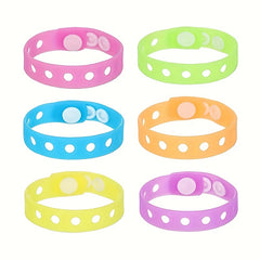 6pcs Silicone Adjustable Bracelet Jewelry Holiday Party Gift Accessories