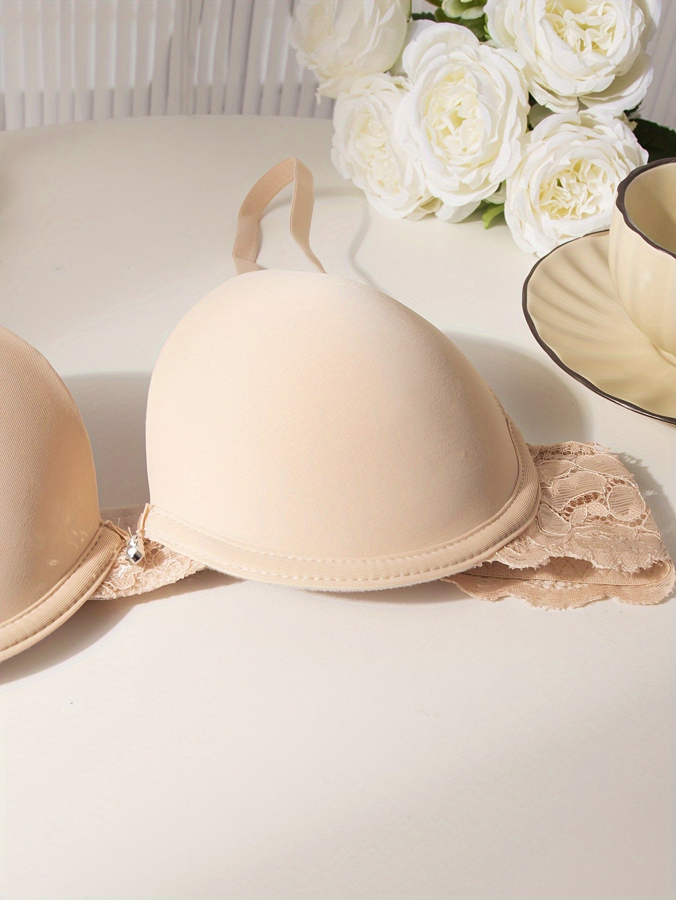 3pcs Contrast Lace T Shirt Bras Push Up Bra