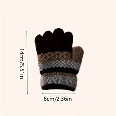 Children's Striped Knitted Gloves for Warmth