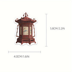 50pcs Retro Chinese Style Small Things Stickers Niche Decorative Stickers