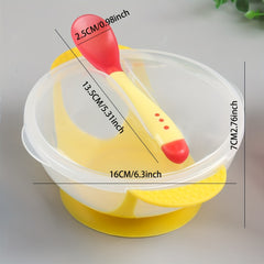 Non Slip Suction Cup Bowl Set with Spoon