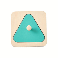 Wooden Geometric Shape Matching Puzzle Board with Mirror Early Educational Toy