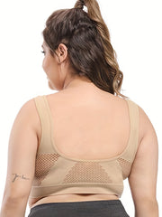 6 Pack Plus Size Seamless Wireless Bra Set High Stretch Hollow Mesh Lingerie