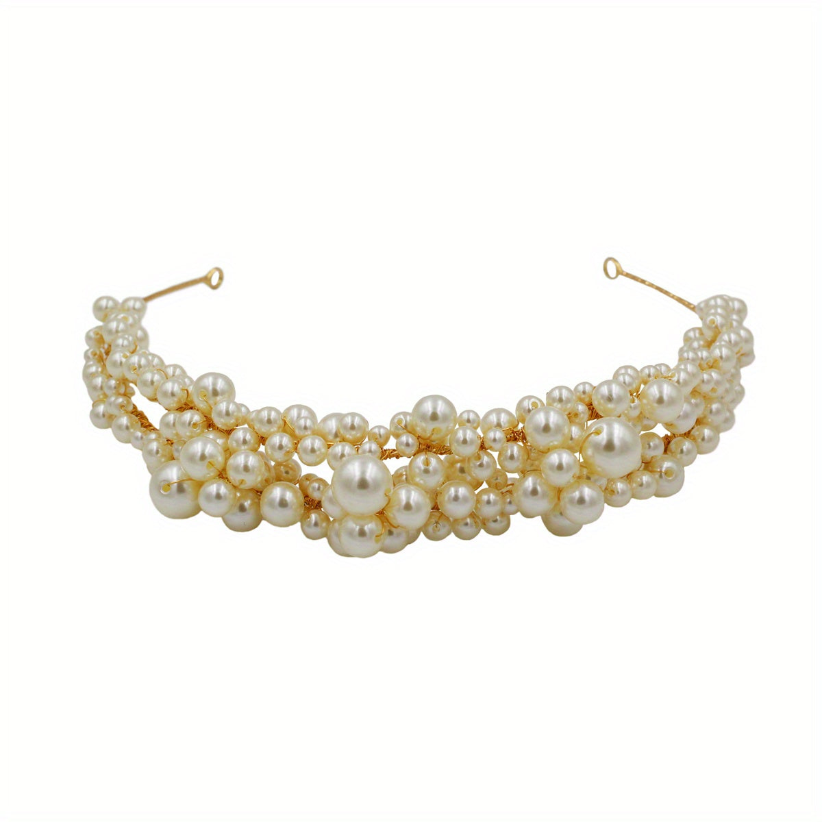 Vintage Beaded Headband for Wedding, Faux Pearl Head Jewelry