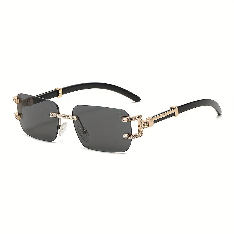 Men's Rimless Rhinestones Sunglasses for Sun Protection