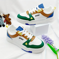 Women's Platform Skate Shoes Low Top Lace-Up Sneakers
