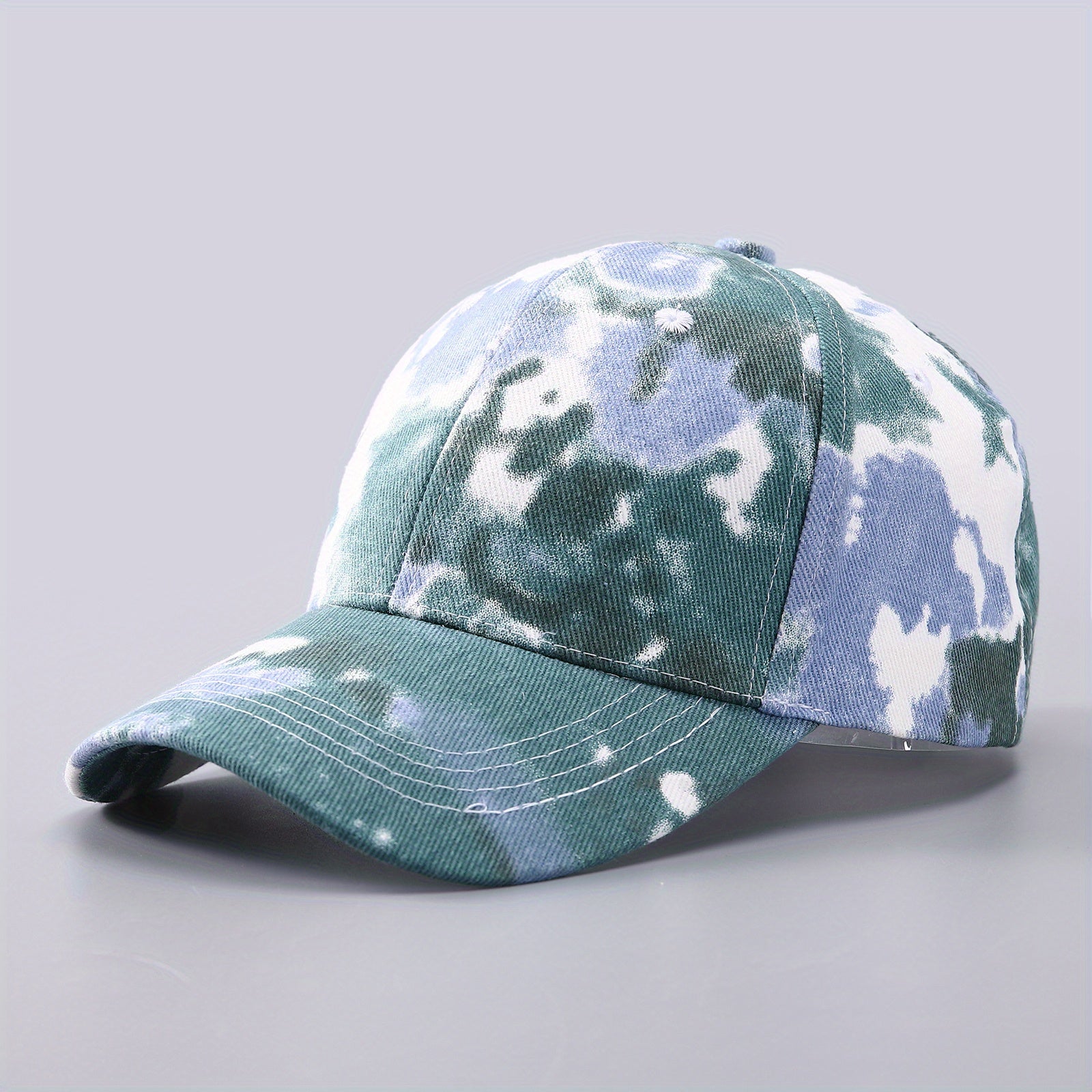 Men's Tie Dye Baseball Cap Graffiti Denim Peaked Cap
