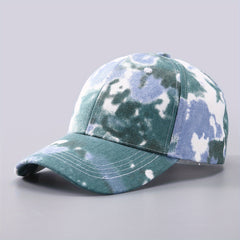 Men's Tie Dye Baseball Cap Graffiti Denim Peaked Cap