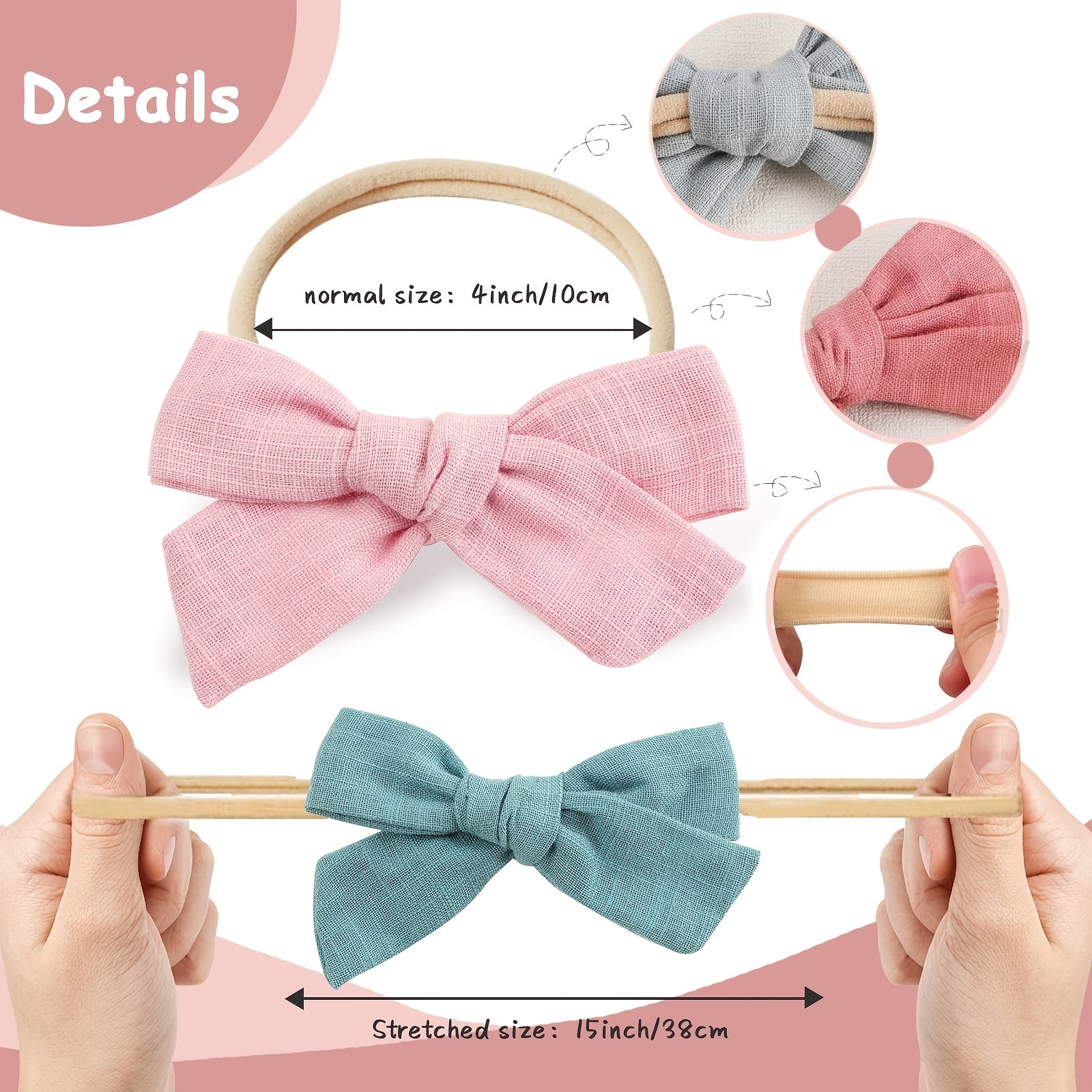 30pcs Bow Headbands Baby Girls Hair Accessory Newborns Infants Toddlers