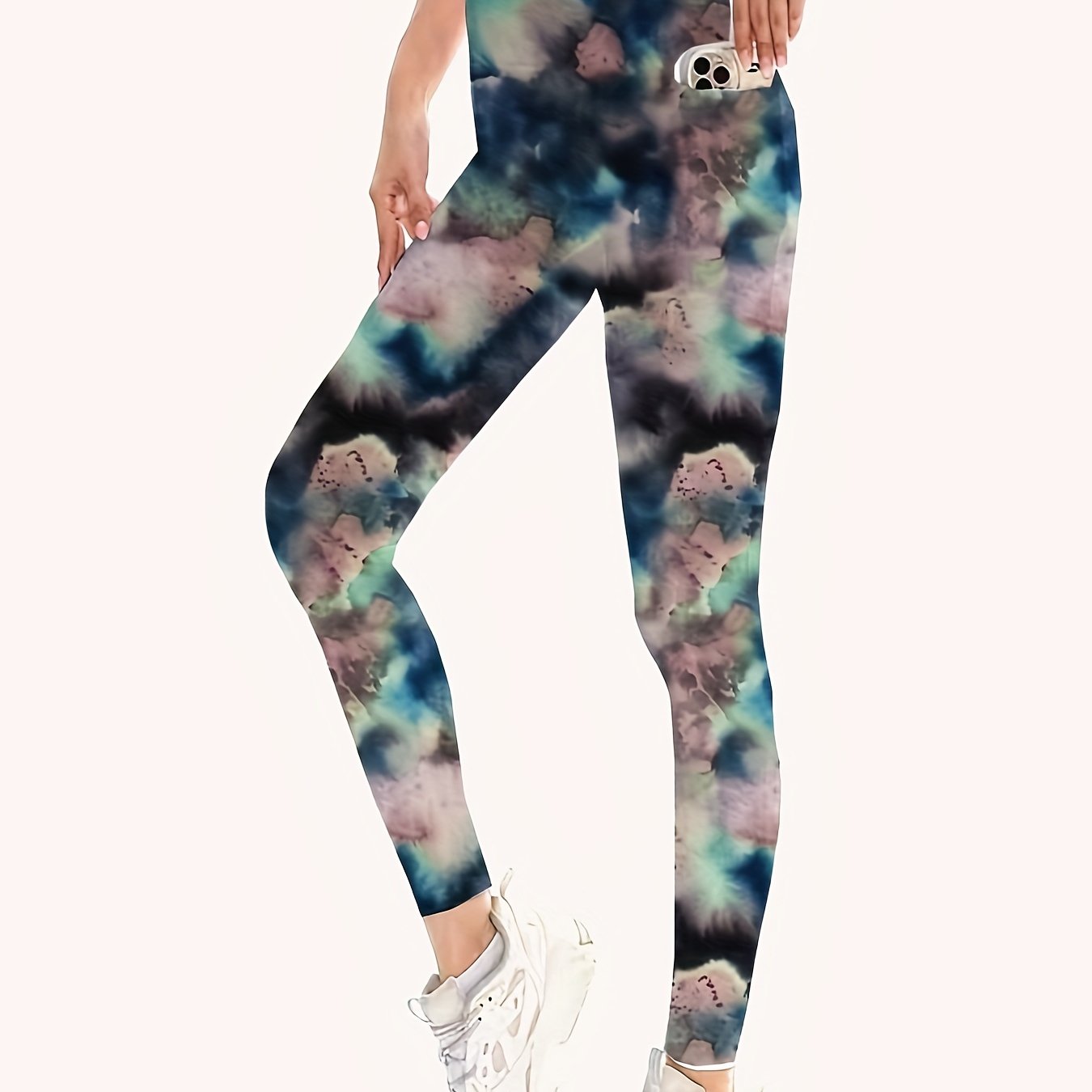 Stylish Print Yoga Leggings with Pockets High Waist Activewear