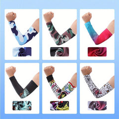 6pcs Tattoo Sleeve Ice Large Flower Arm Sleeves Lightweight Sunscreen Sleeves