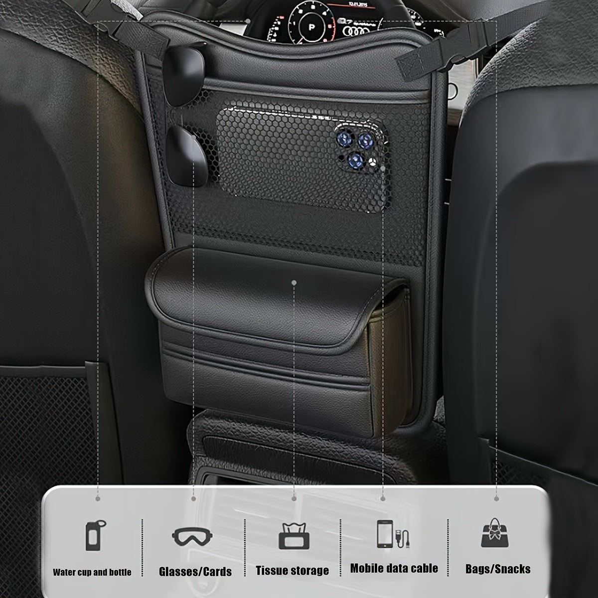 Car Middle Seat Storage Bag for Central Control - Car Accessories