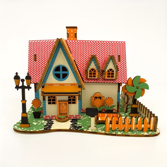 3D Puzzle Cottage Building Kit Sunflower Manor Model DIY Craft Kit