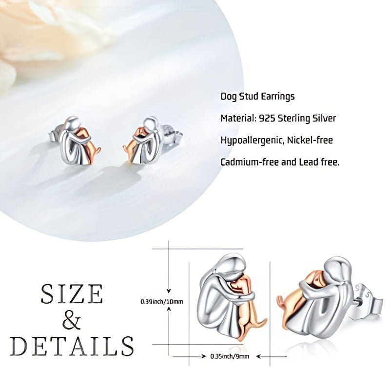 Cartoon Girls Dog Stud Earrings for Birthday Party