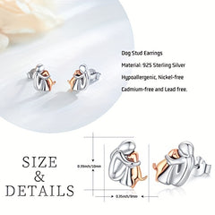Cartoon Girls Dog Stud Earrings for Birthday Party