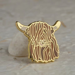 Highland Cow Pattern Enamel Pin Cartoon Brooch Pin for Girls Kids