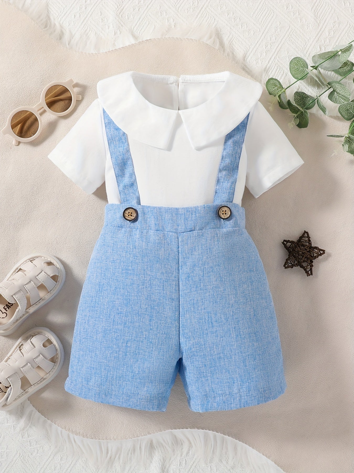 Baby Boy's 2pc Set Flip Collar Top & Pants