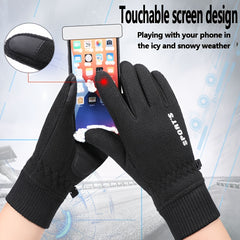 2 Pairs Winter Cycling Gloves Touch Screen Warm Anti Slip Windproof Gloves