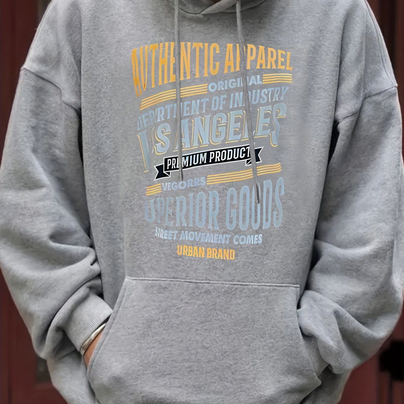 Men's Authentic Print Hoodie for Spring Fall