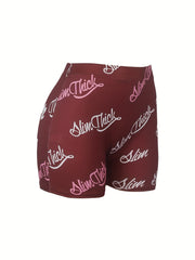 Ass Print Skinny Shorts Yoga Casual Summer Shorts