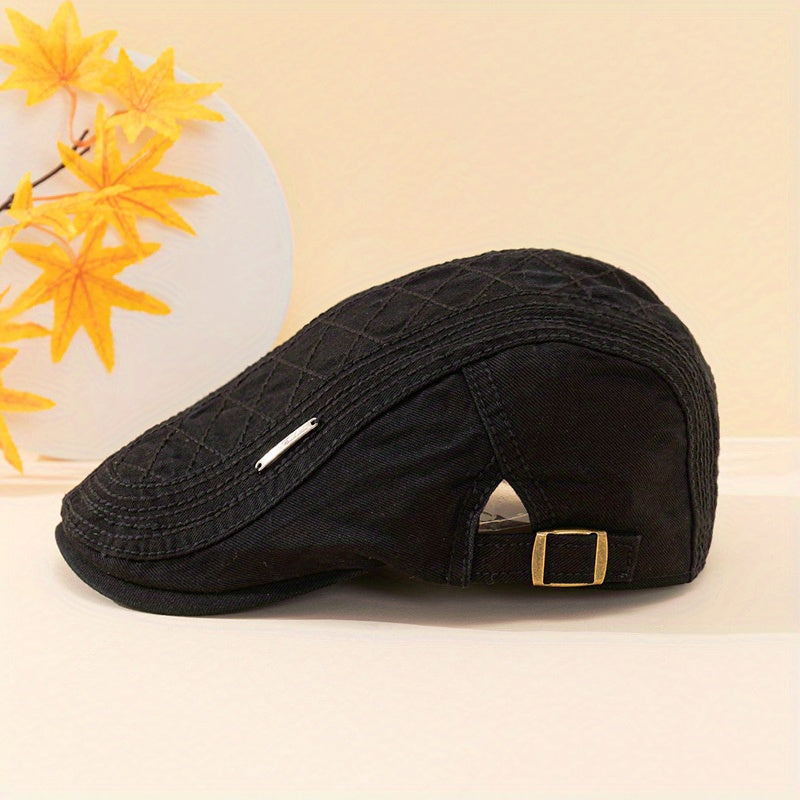 Unisex Beret Washed Cotton Peaked Cap for Spring and Summer