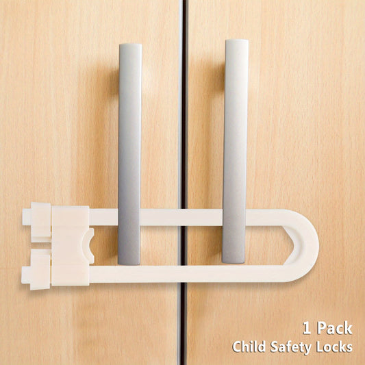Tinabless U Shaped Sliding Cabinet Locks - Child Proof Latches