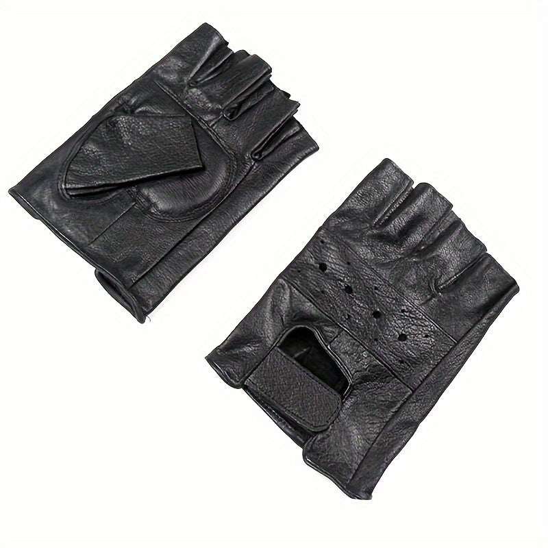 Men's Leather Half Finger Gloves for Sports Motorcycle